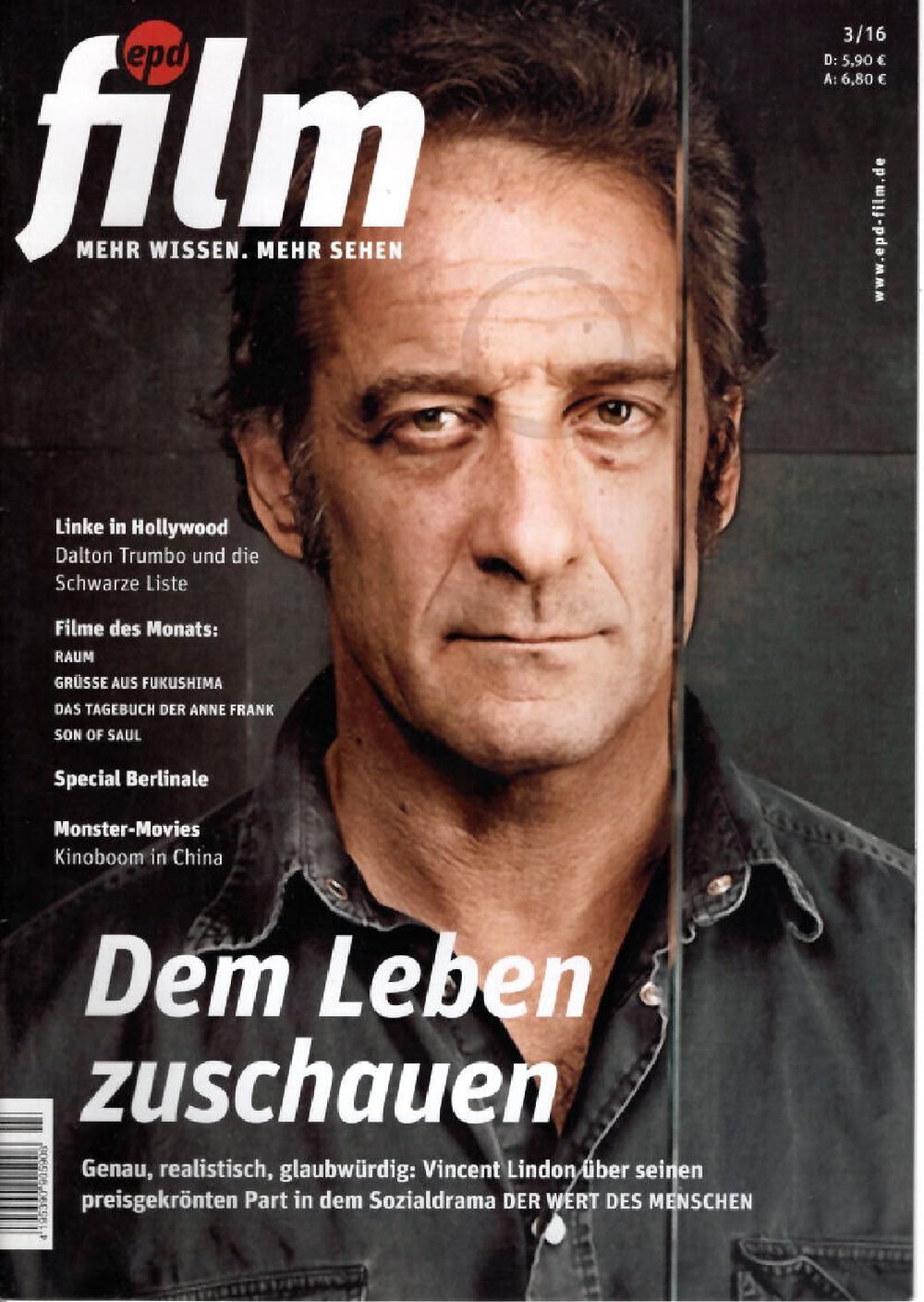 EPD Film Magazin Deutschland 2016-03 Vincent Lindon