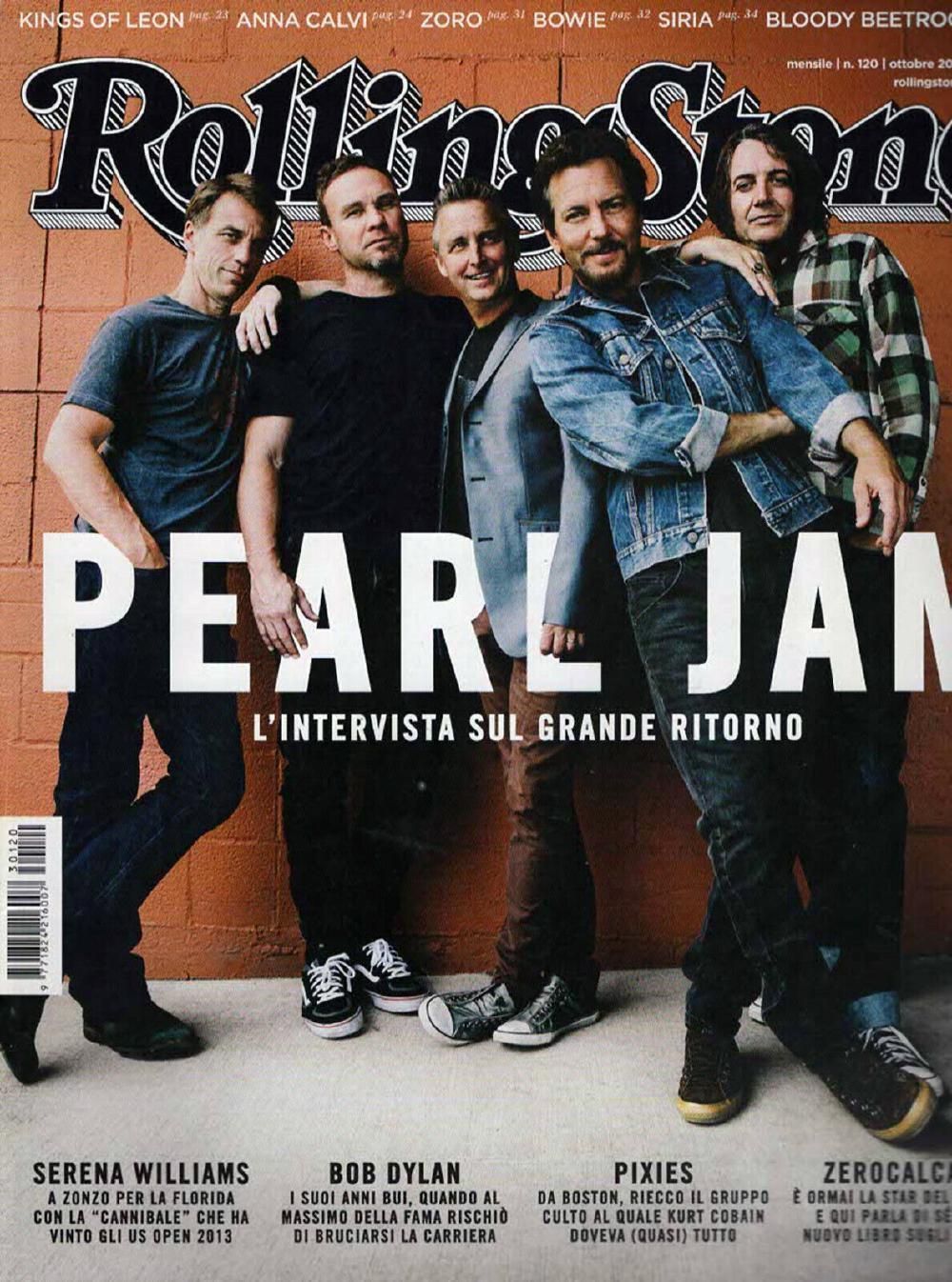 Rolling Stone Magazin Italien 2013 #120 Pearl Jam Serena Williams Bob Dylan Pixies