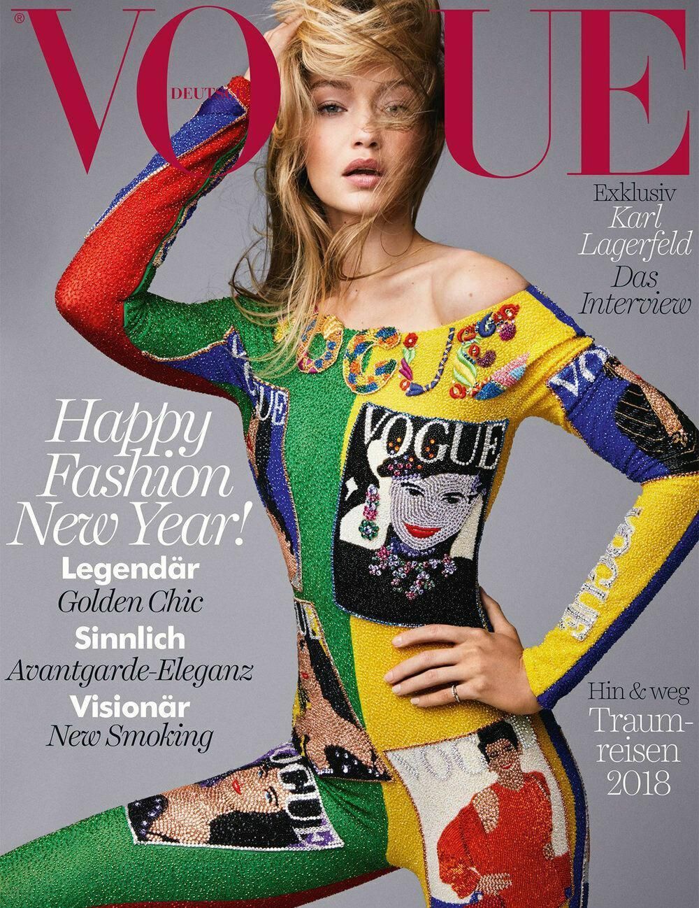 Vogue Magazin Deutschland 2018-01 Gigi Hadid Karl Lagerfeld