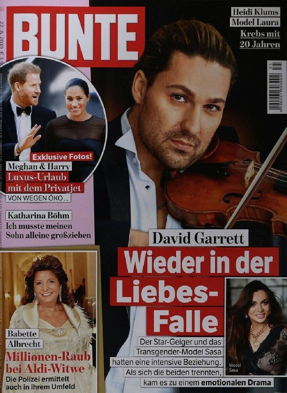 Bunte Magazin Deutschland 2019-35 Meghan Harry David Garrett