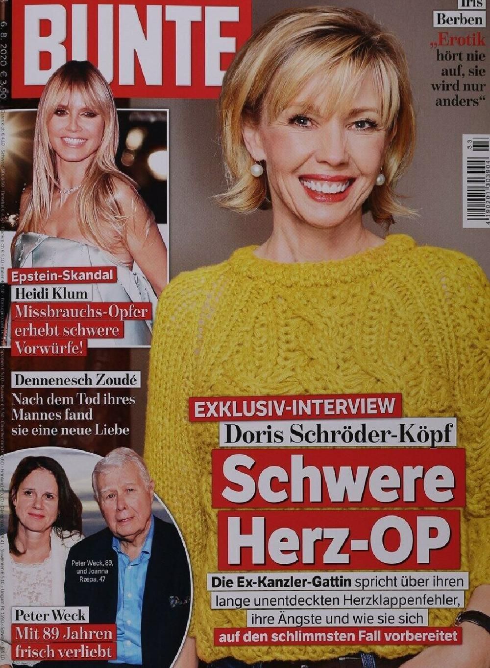 Bunte Magazin Deutschland 2020-33 Heidi Klum Epstein Doris Schröder-Köpf