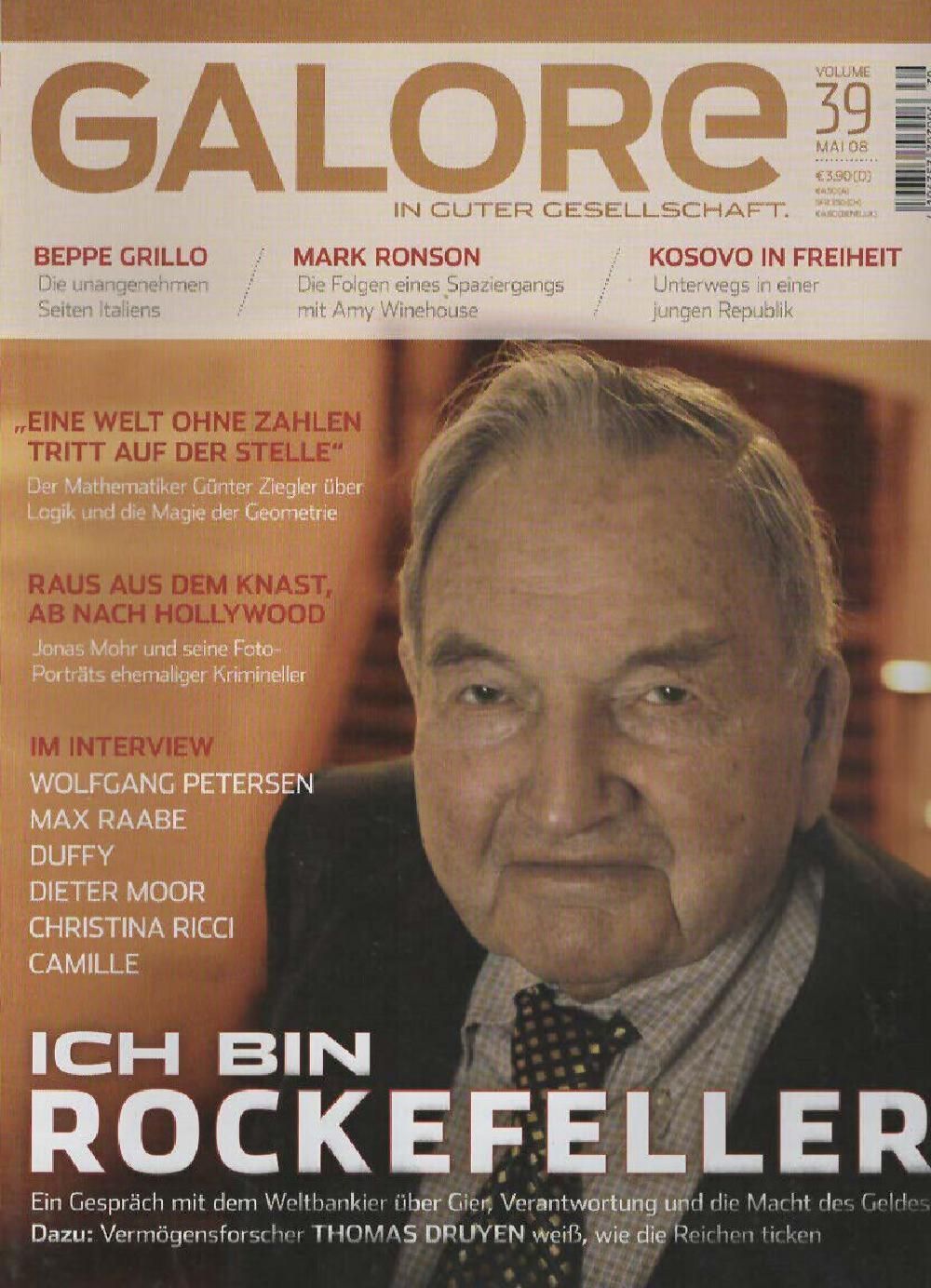 Galore Magazin Deutschland 2008 #39 David Rockefeller