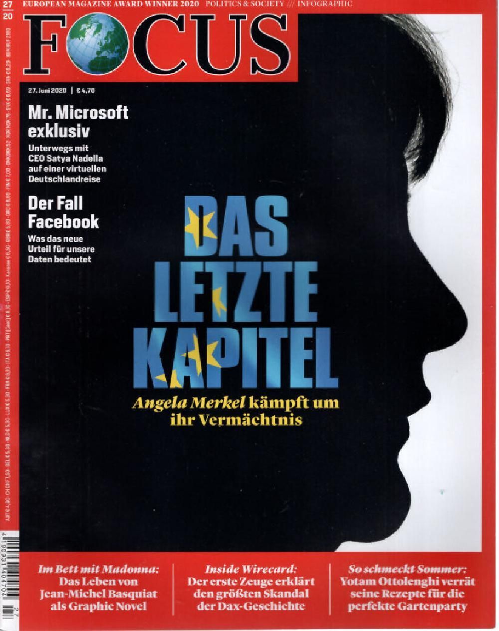 Focus Magazin Deutschland 2020-27 Angela Merkel