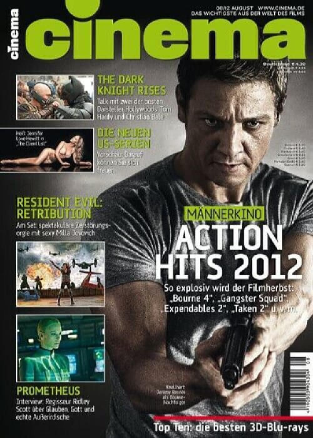 Cinema Magazin Deutschland 2012-08 Jeremy Renner Prometheus