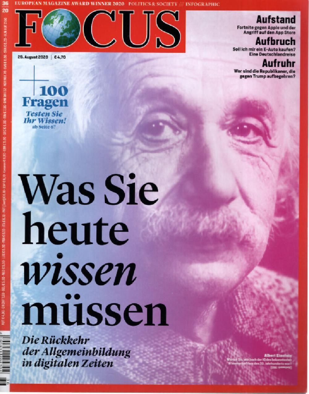 Focus Magazin Deutschland 2020-36 Albert Einstein