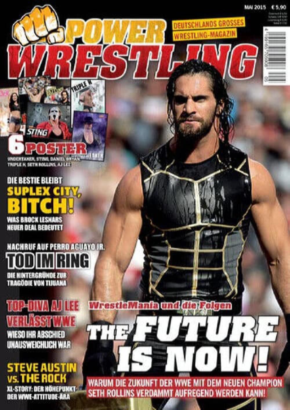 Power Wrestling Magazin Deutschland 2015-05 Seth Rollins Brock Lesnar AJ Lee