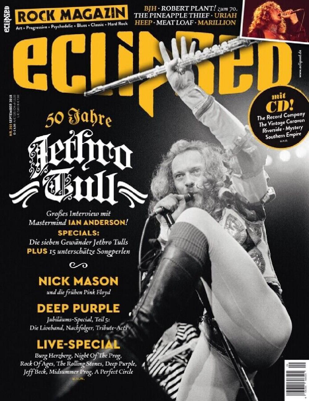 Eclipsed Magazin Deutschland 2018 #203 Jethro Tull Guru Guru Marillion Nick Mason Ian Anderson