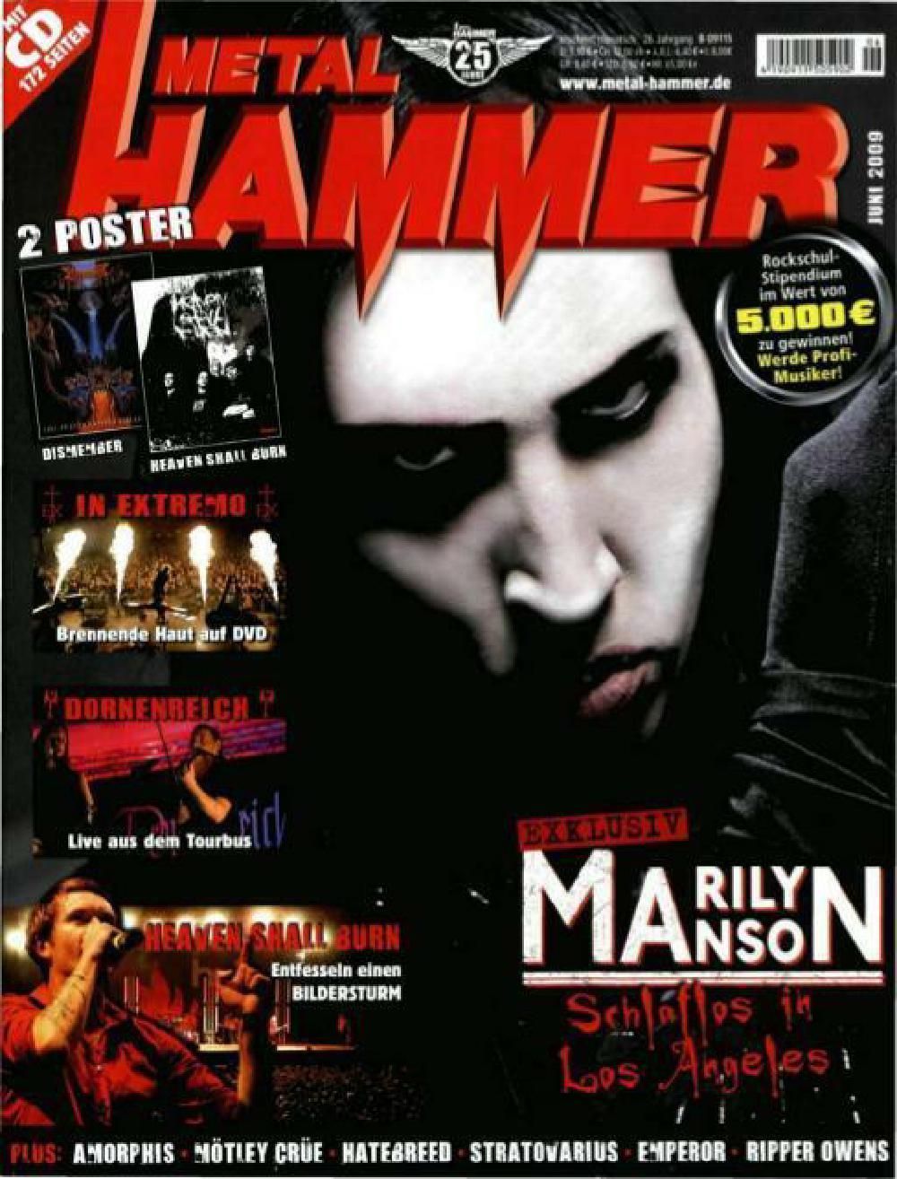Metal Hammer Magazin Deutschland 2009-06 Marilyn Manson Heaven Shall Burn