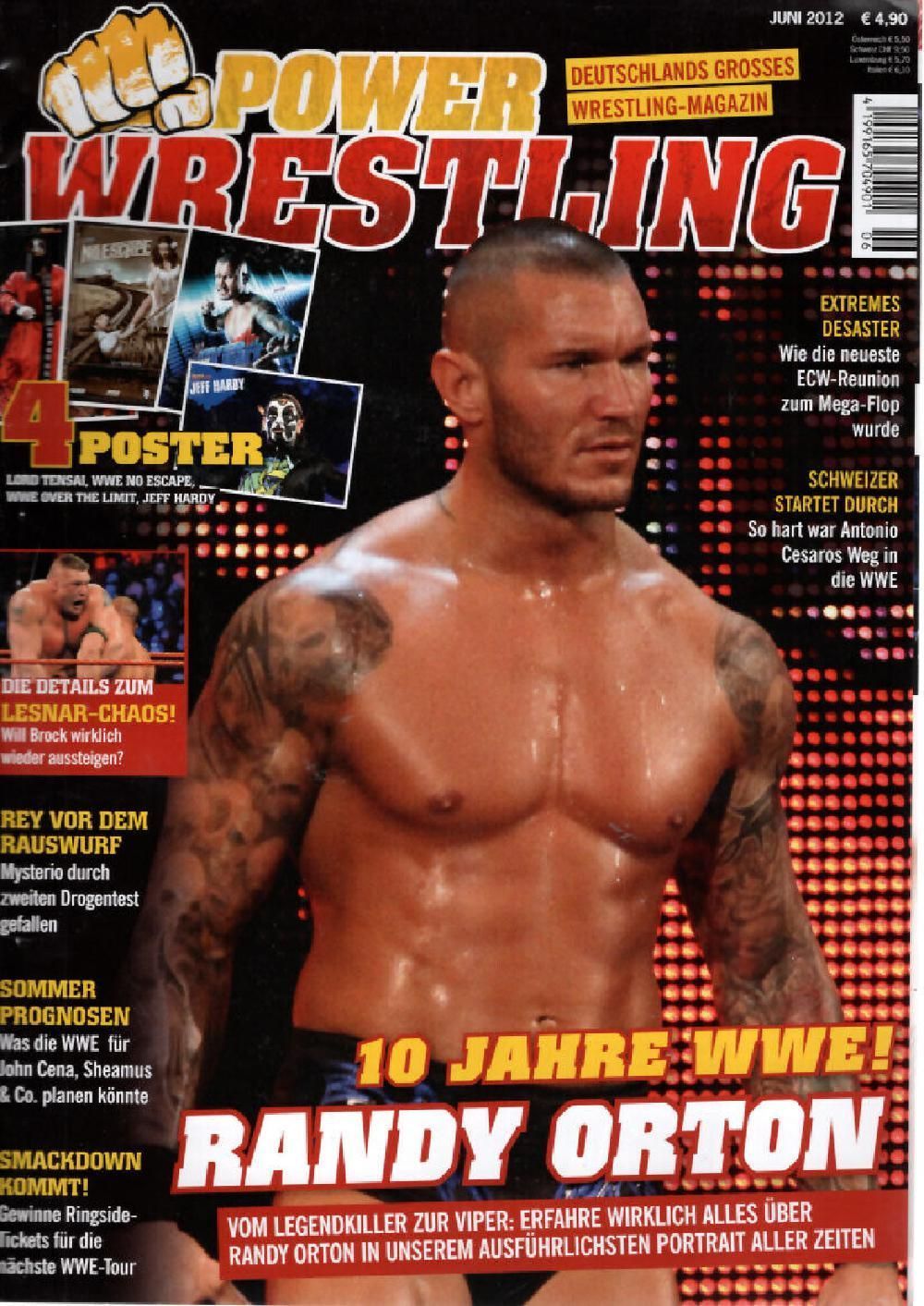 Power Wrestling Magazin Deutschland 2012-07 John Cena Randy Orton Bret Hart Owen Hart Sting