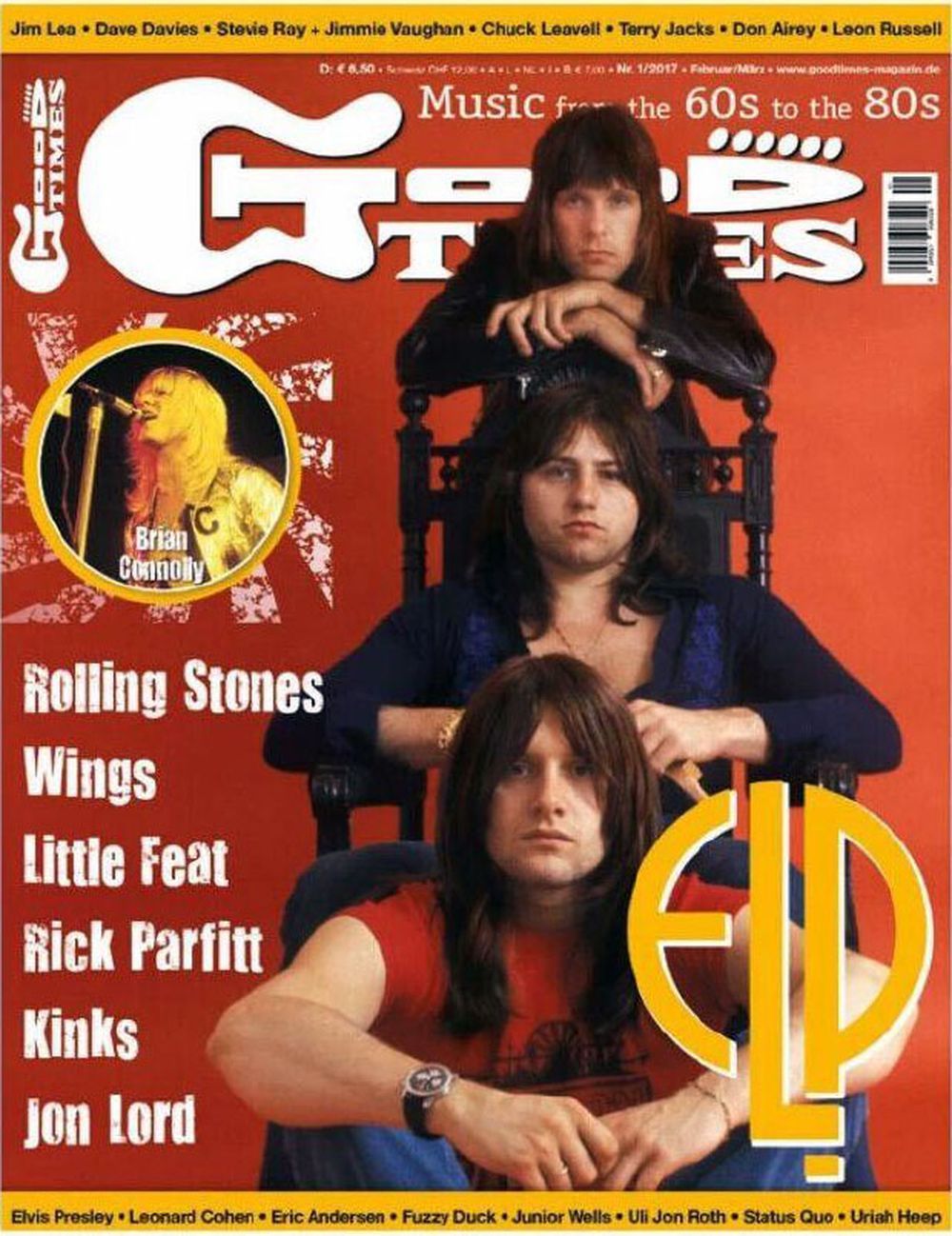 Good Times Magazin Deutschland 2017-01 Emerson, Lake & Palmer Brian Connolly Wings Little Feet