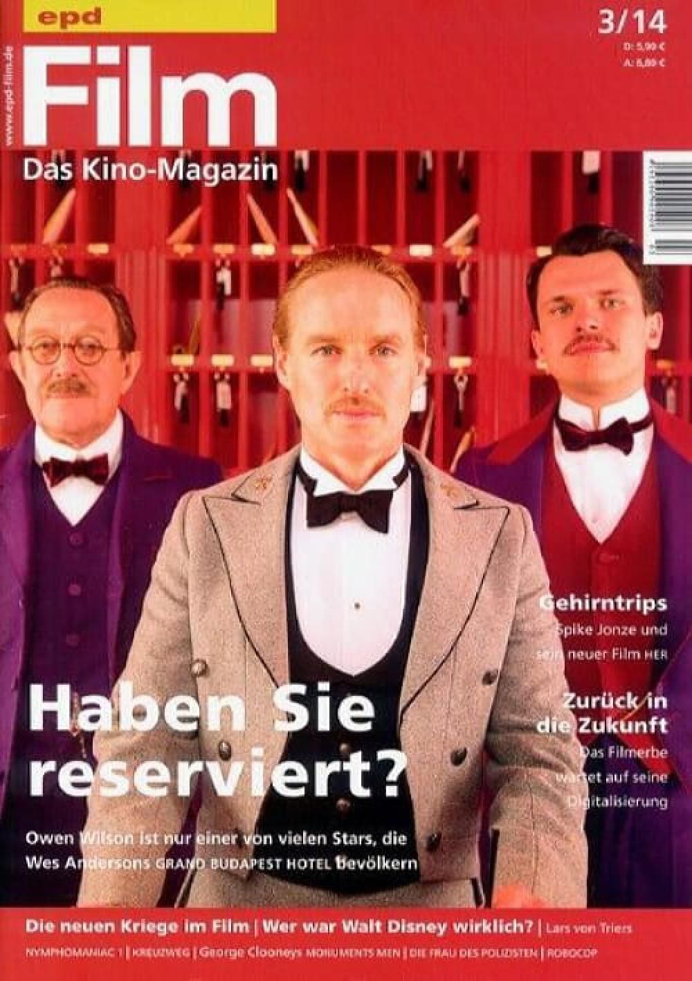 EPD Film Magazin Deutschland 2014-03 Owen Wilson Wes Anderson