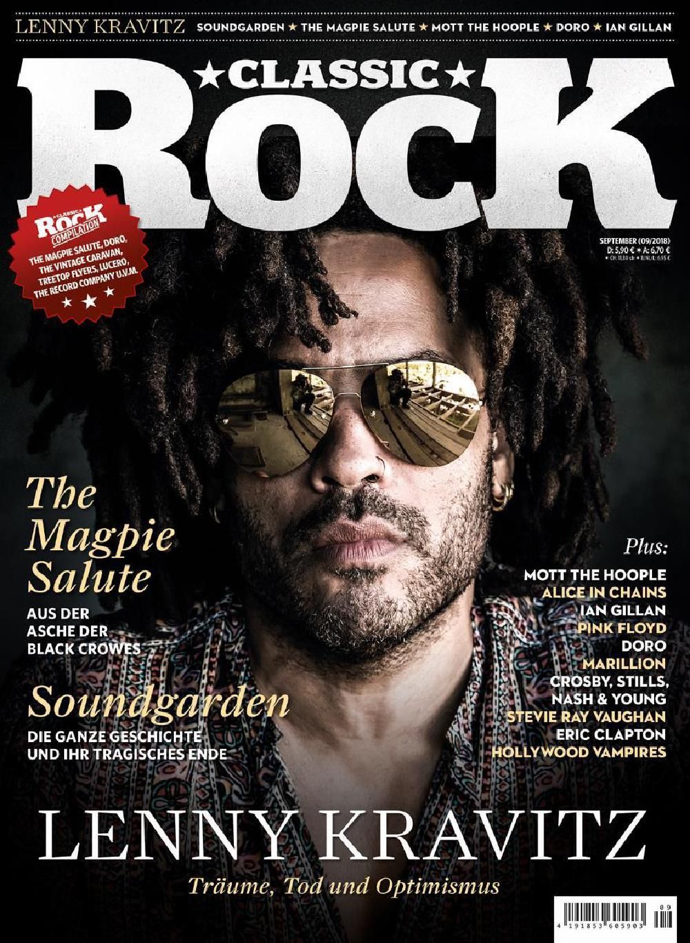 Classic Rock Magazin Deutschland 2018-09 Lenny Kravitz Soundgarden Alice In Chains Ian Gillan #73