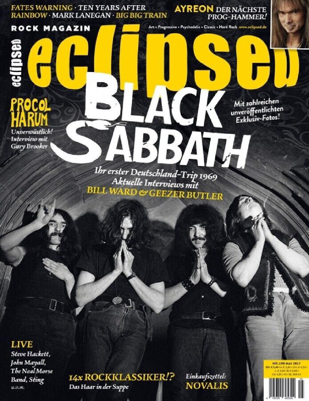 Eclipsed Magazin Deutschland 2017 #190 Black Sabbath Ayreon Procol Harum Ten Years After