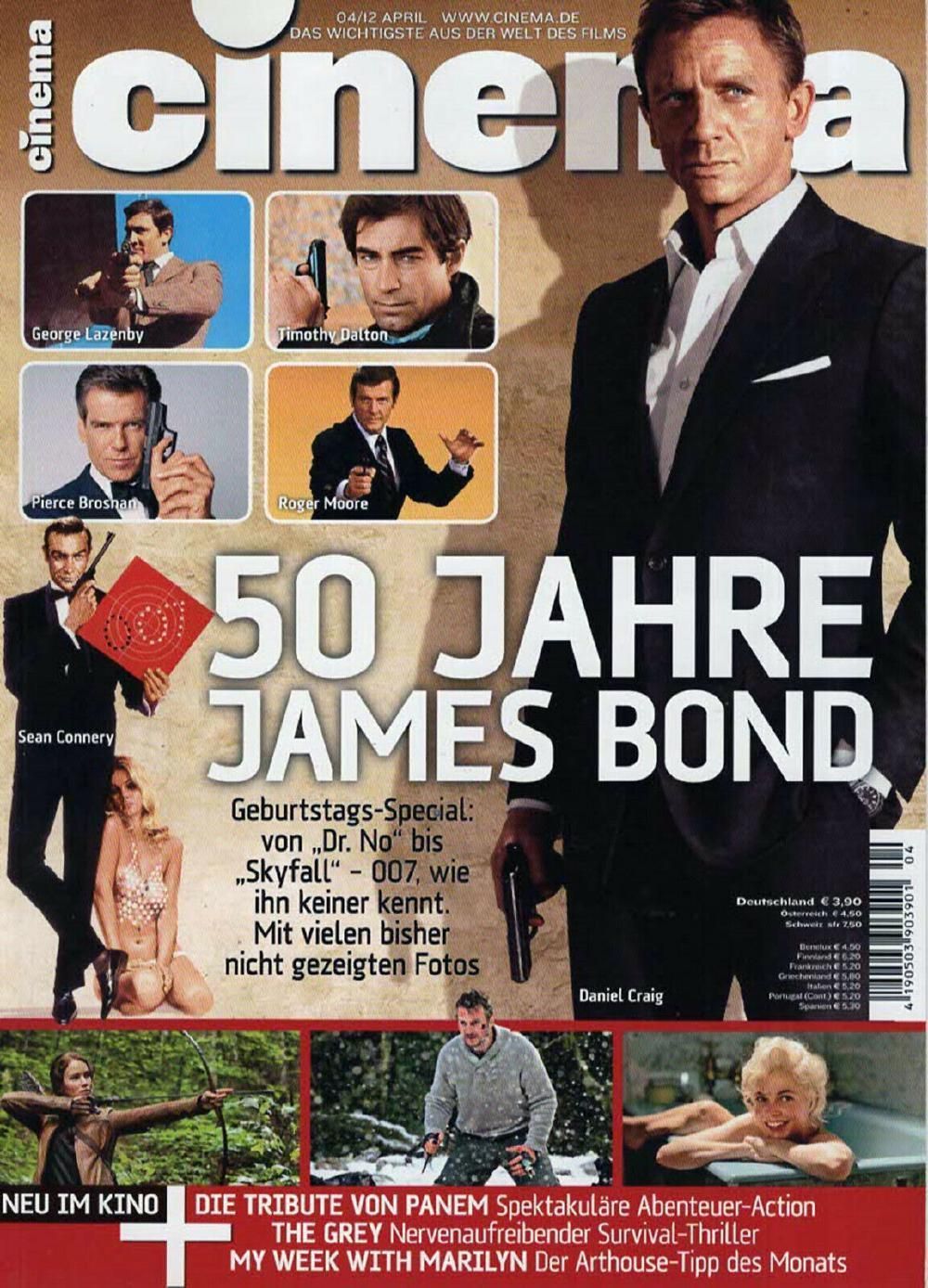 Cinema Magazin Deutschland 2012-04 James Bond Sean Connery Daniel Craig Roger Moore Pierce Brosnan