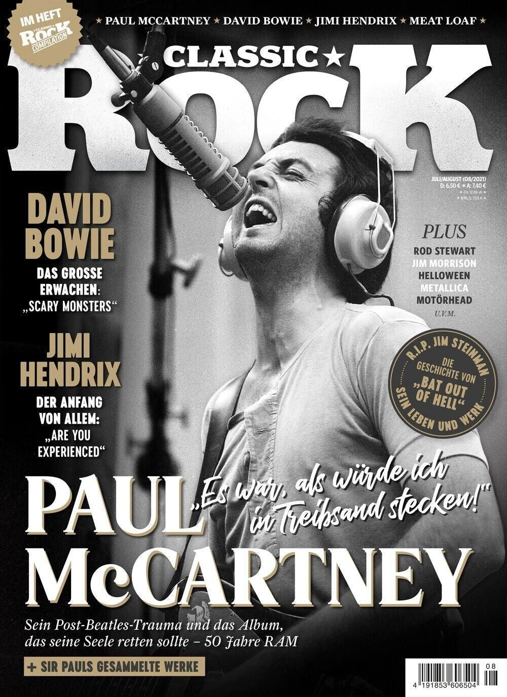 Classic Rock Magazin Deutschland 2021-07+08 Paul McCartney Jimi Hendrix David Bowie #101
