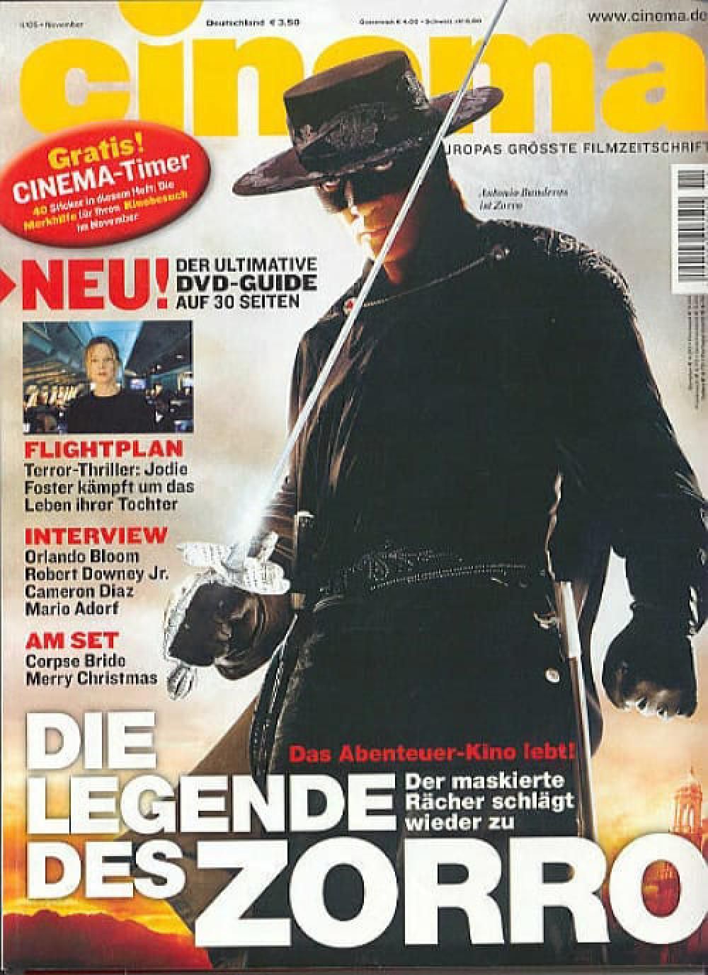 Cinema Magazin Deutschland 2005-11 Antonio Banderas Jodie Foster
