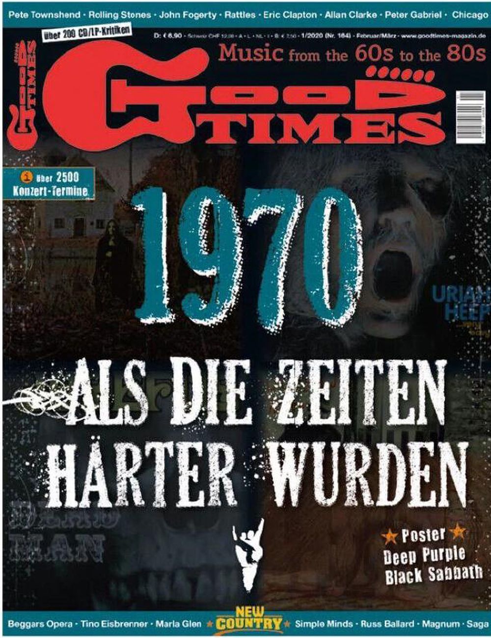 Good Times Magazin Deutschland 2020-01 Deep Purple Black Sabbath + Poster