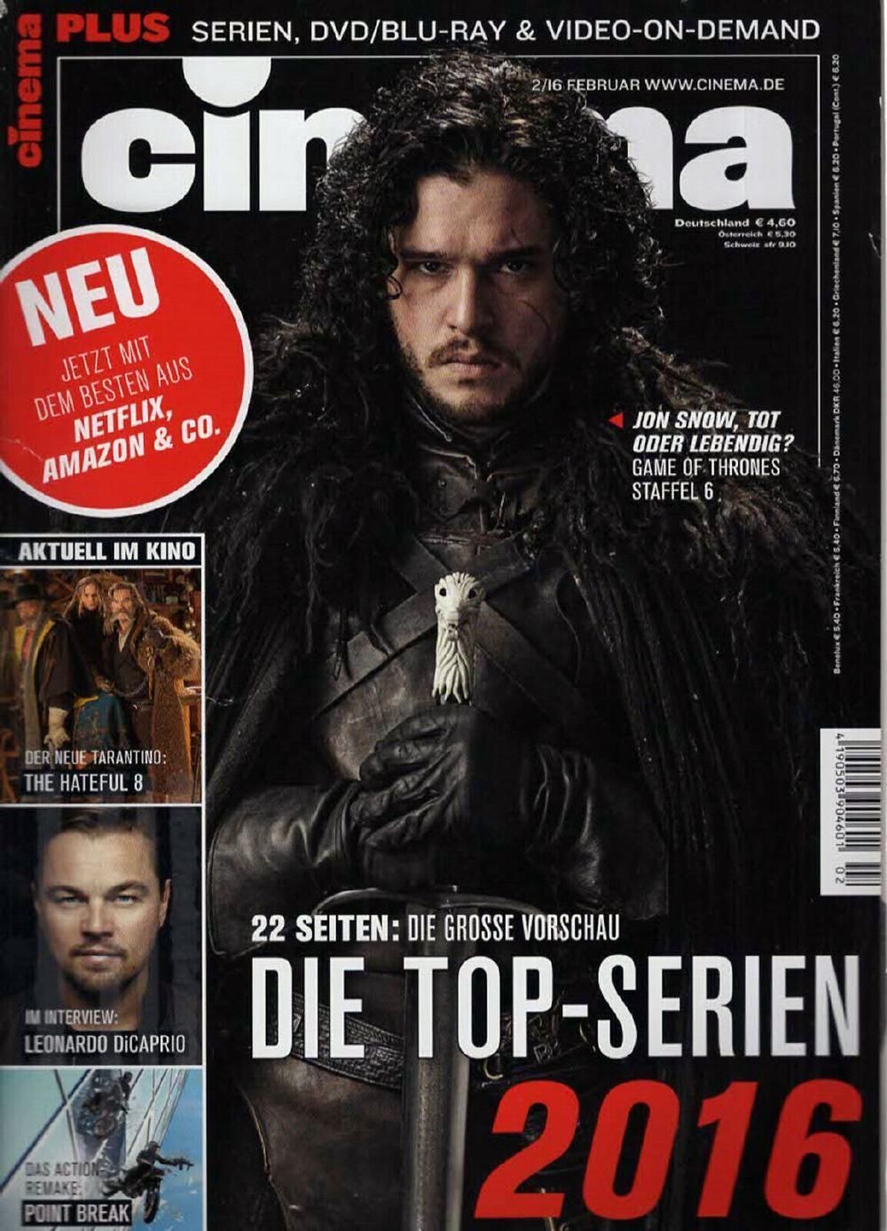 Cinema Magazin Deutschland 2016-02 Kit Harington Leonardo DiCaprio