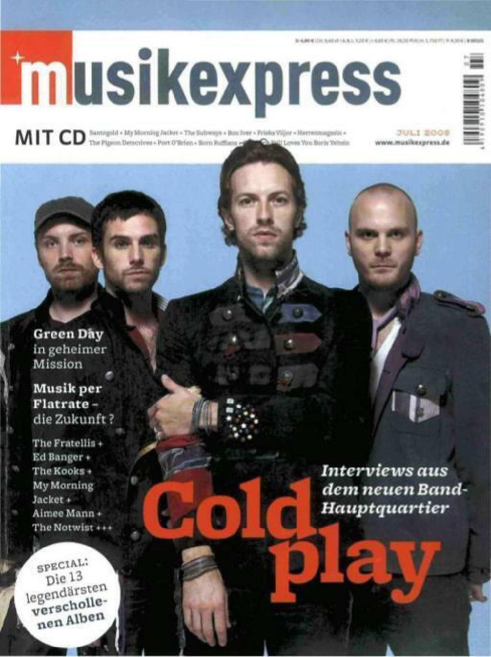 Musikexpress Magazin Deutschland 2008-07 Coldplay Green Day The Kooks