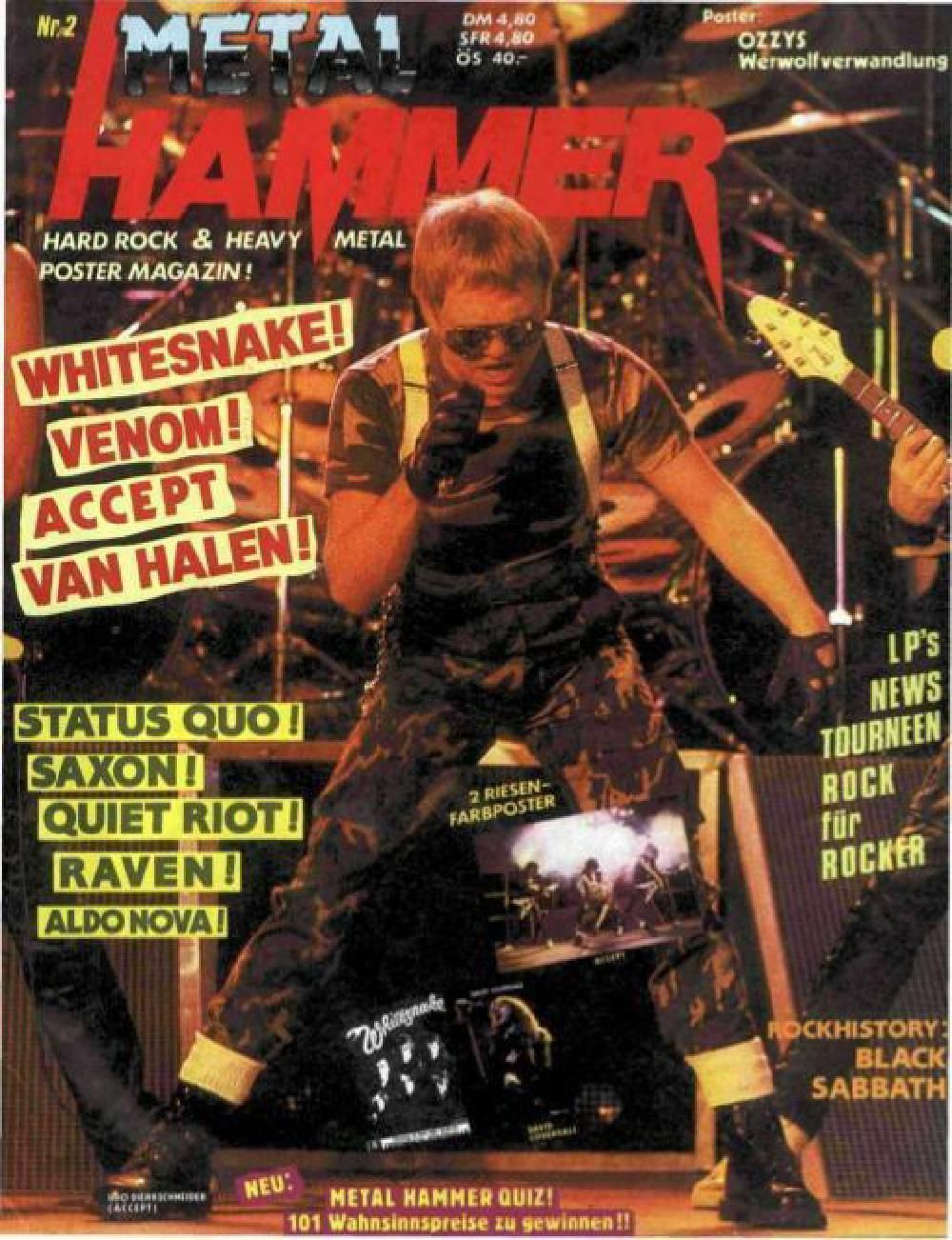 Metal Hammer Magazin Deutschland 1984-02 Whitesnake Venom Accept Van Halen