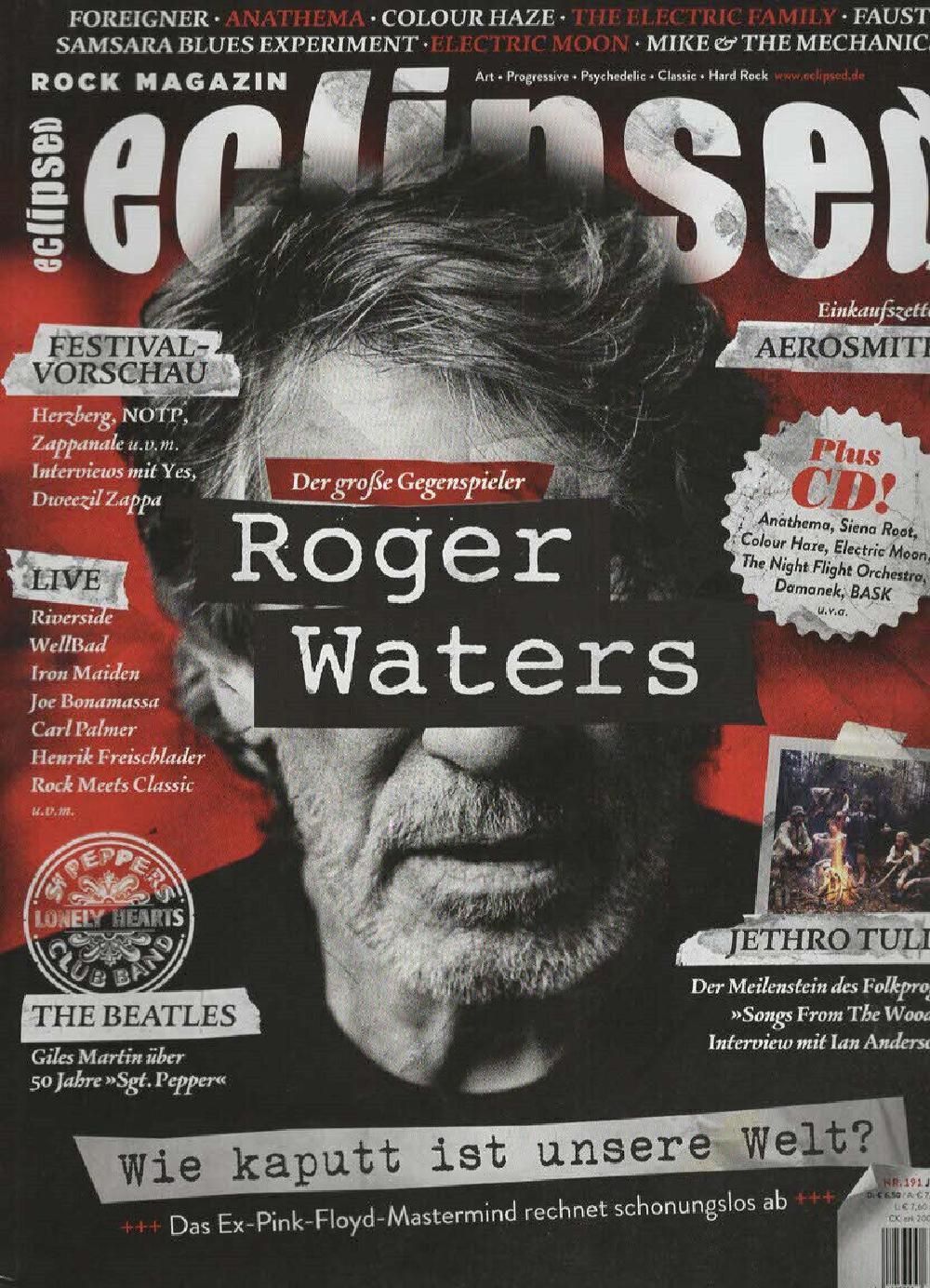 Eclipsed Magazin Deutschland 2017 #191 Roger Waters Anathema Foreigner The Electric Family