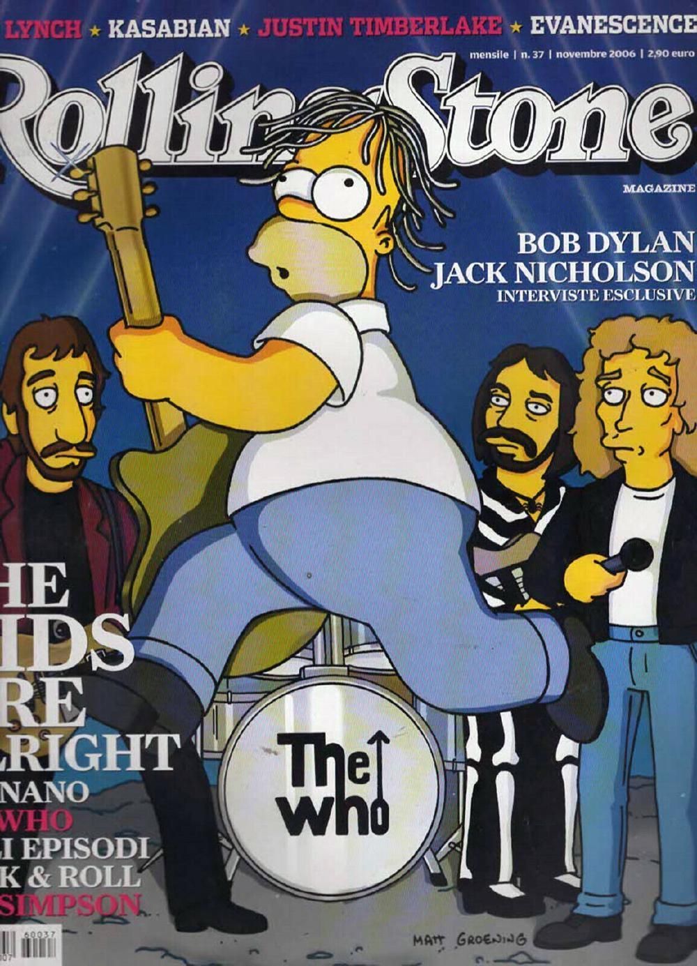 Rolling Stone Magazin Italien 2006 #37 Homer Simpson The Who Bob Dylan