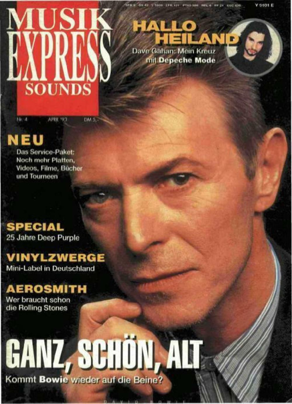 Musikexpress Magazin Deutschland 1993-04 David Bowie Aerosmith Dave Gahan