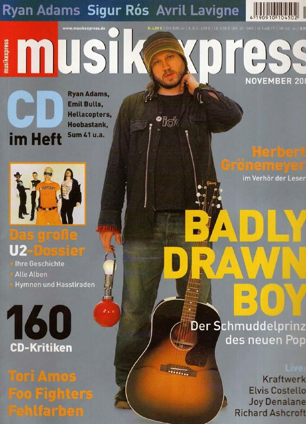 Musikexpress Magazin Deutschland 2002-11 Damon Gough U2 Elvis Costello U2