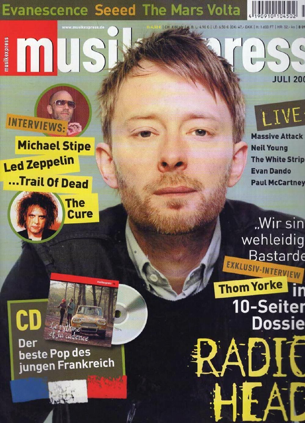 Musikexpress Magazin Deutschland 2003-07 Radiohead Michael Stipe The Cure