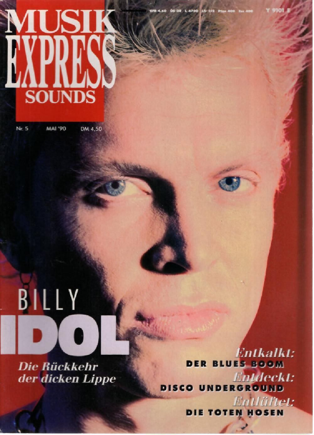 Musikexpress Magazin Deutschland 1990-05 Billy Idol Die Toten Hosen