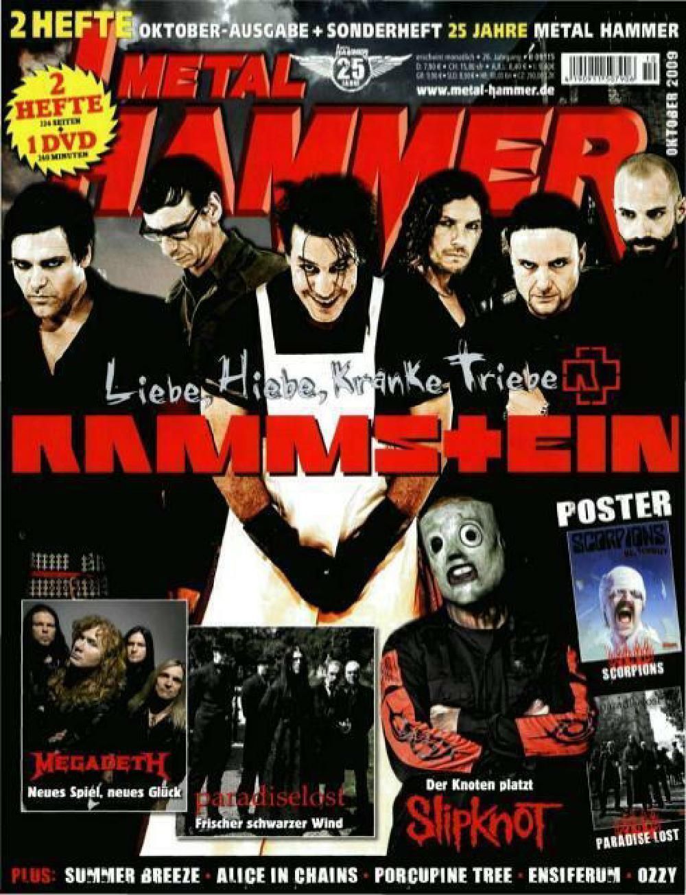 Metal Hammer Magazin Deutschland 2009-10 Rammstein Slipknot
