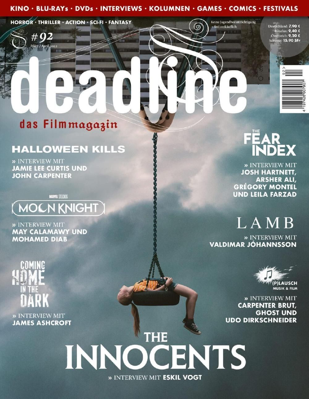 Deadline Magazin Deutschland 2022 #92 Eskil Vogt John Carpenter Jamie Lee Curtis