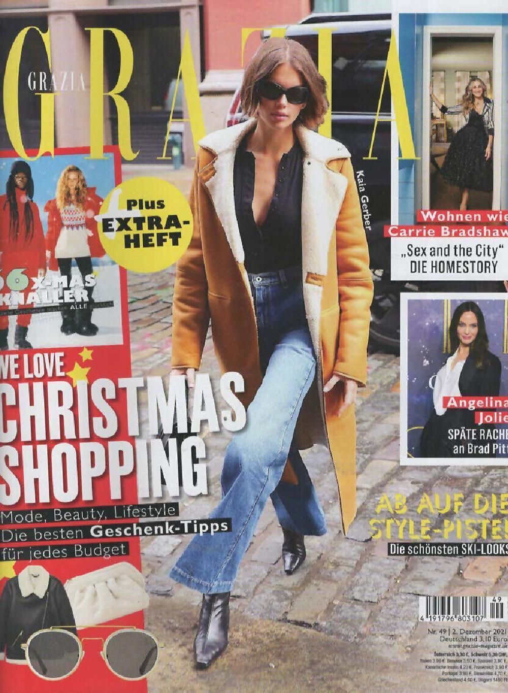 Grazia Magazin Deutschland 2021-49 Kaia Gerber Angelina Jolie Carrie Bradshaw