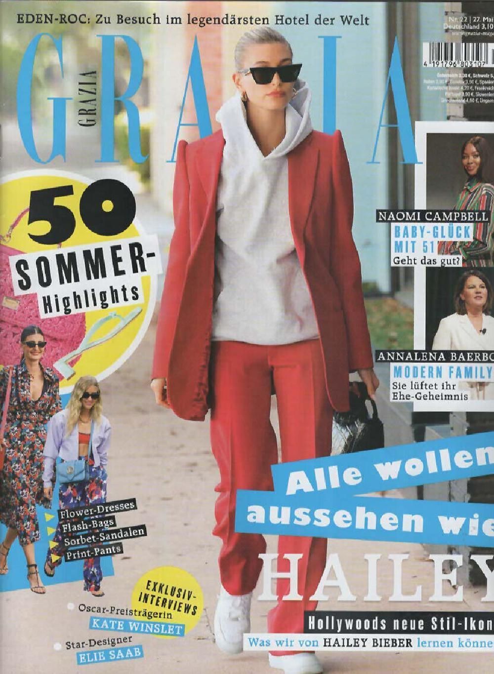 Grazia Magazin Deutschland 2021-22 Hailey Bieber