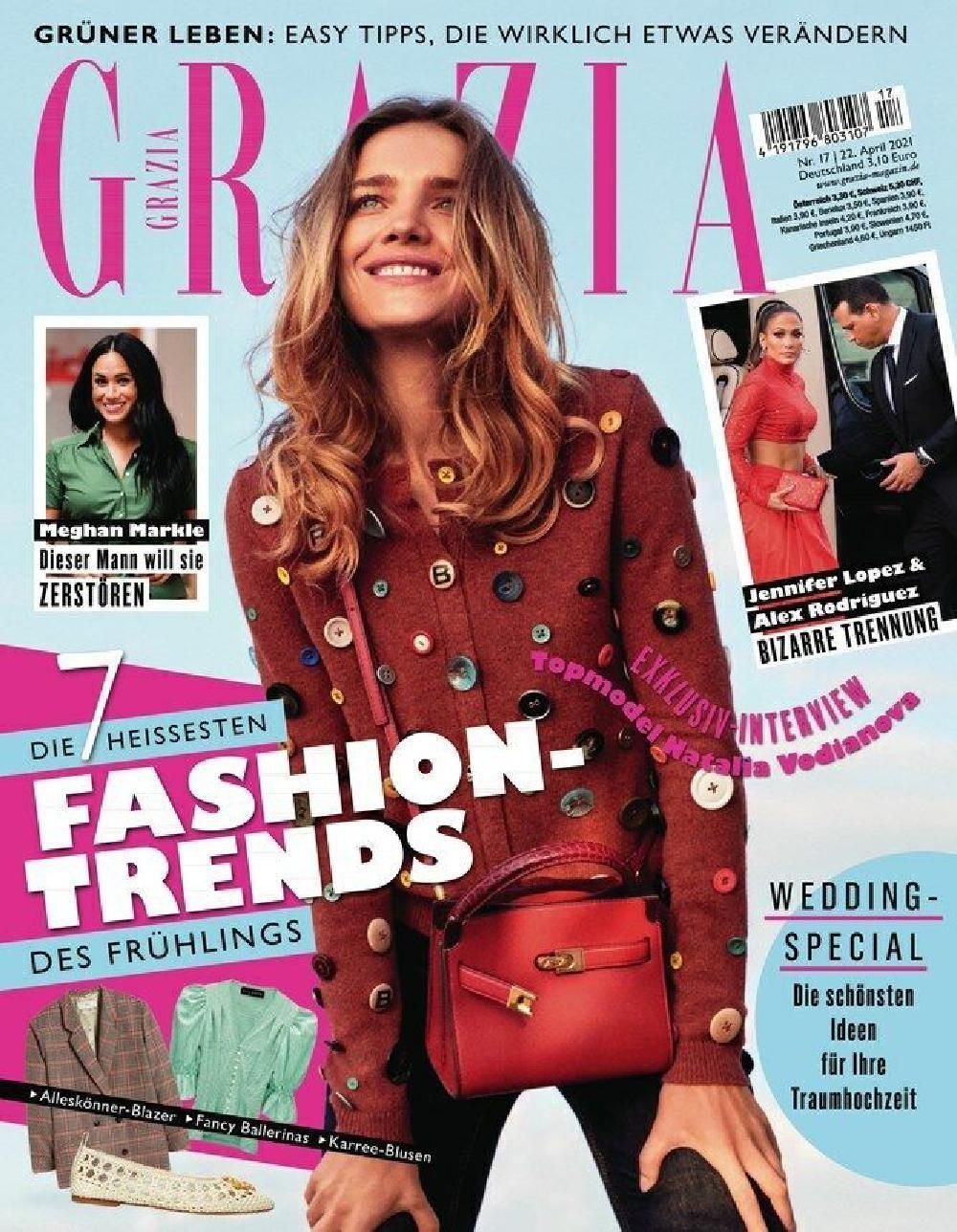 Grazia Magazin Deutschland 2021-17 Natalia Vodianova Meghan Markle Jennifer Lopez