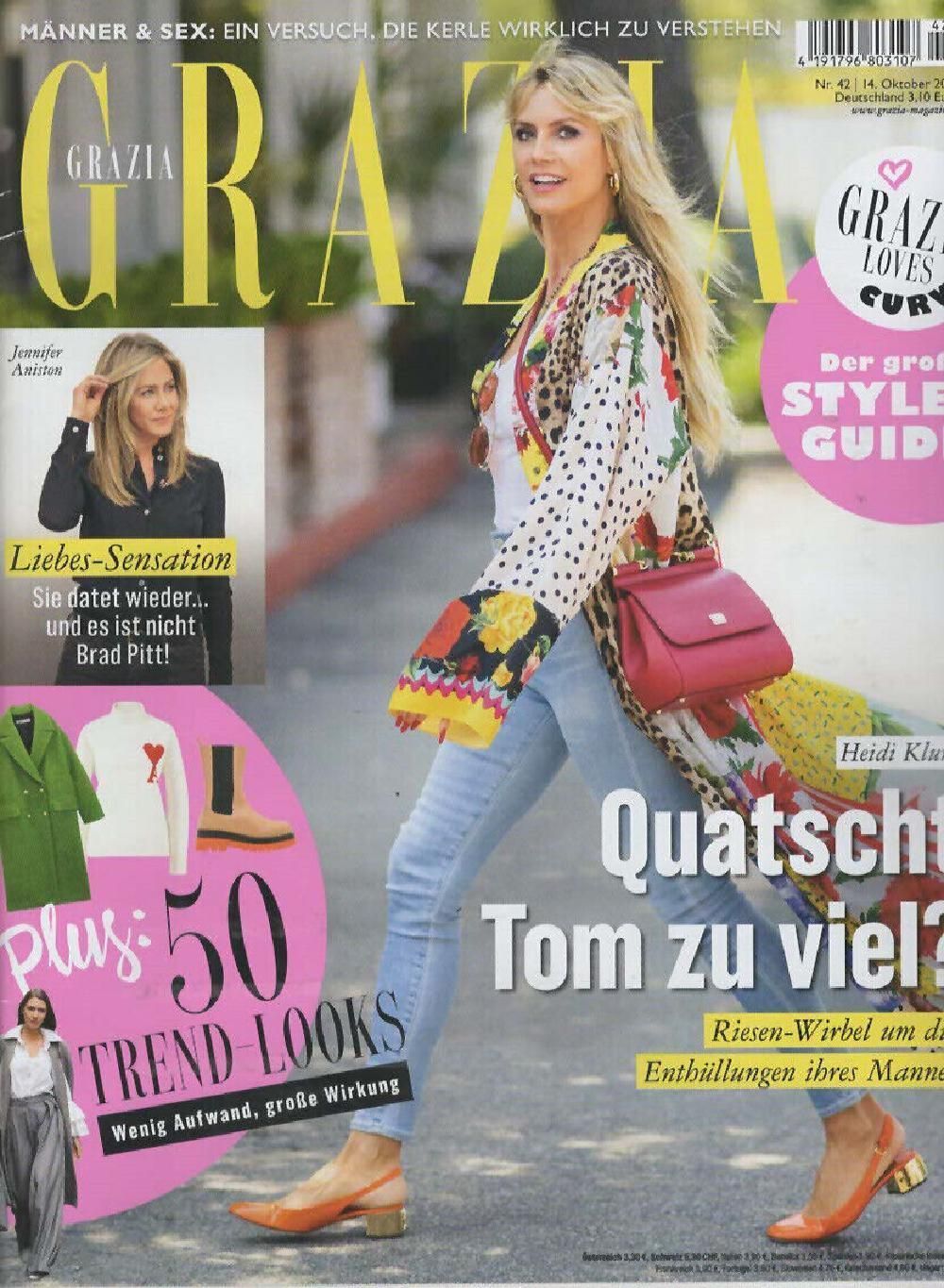Grazia Magazin Deutschland 2021-42 Jennifer Aniston Heidi Klum