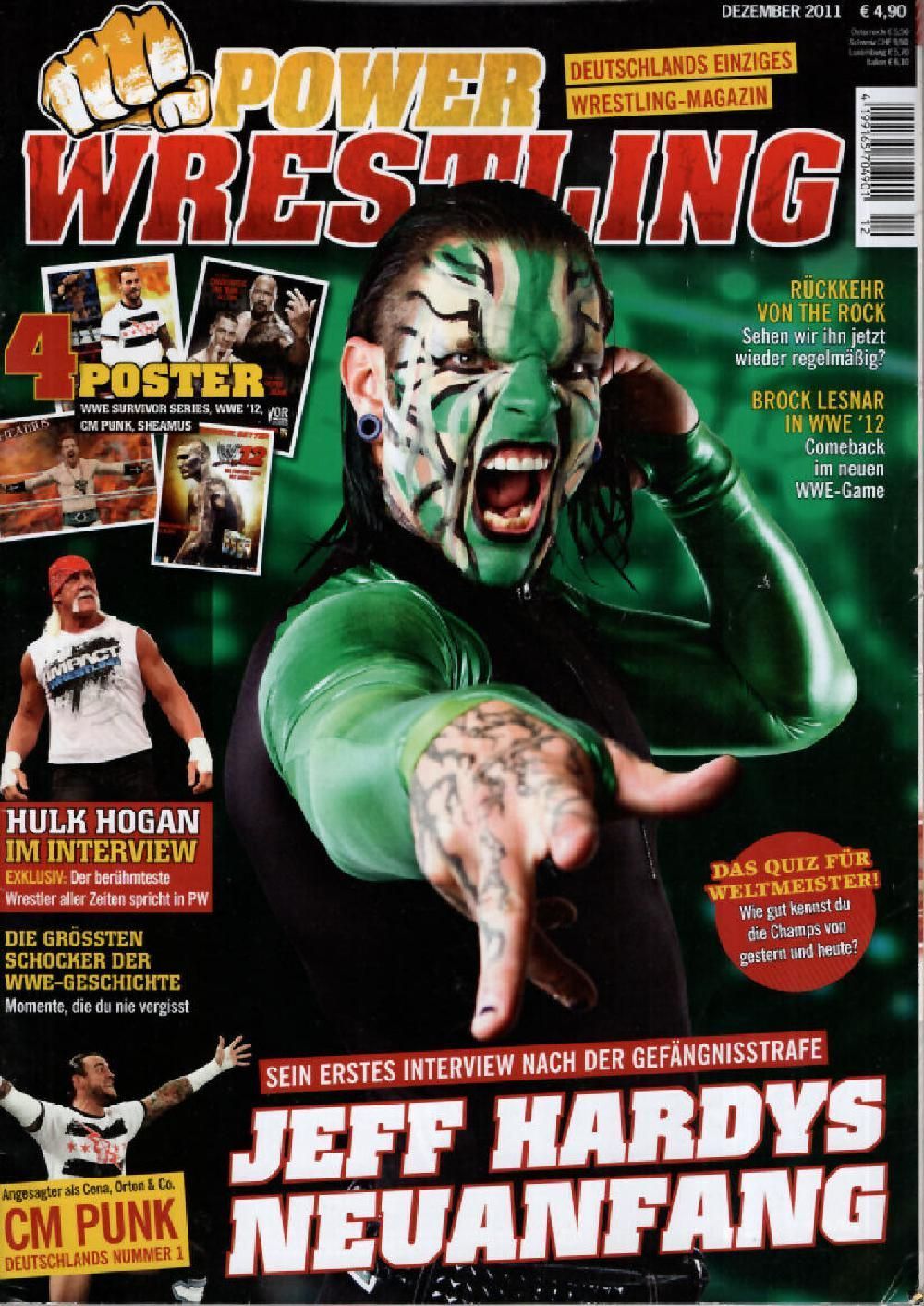 Power Wrestling Magazin Deutschland 2011-12 Jeff Hardy Dwayne Johnson + Poster