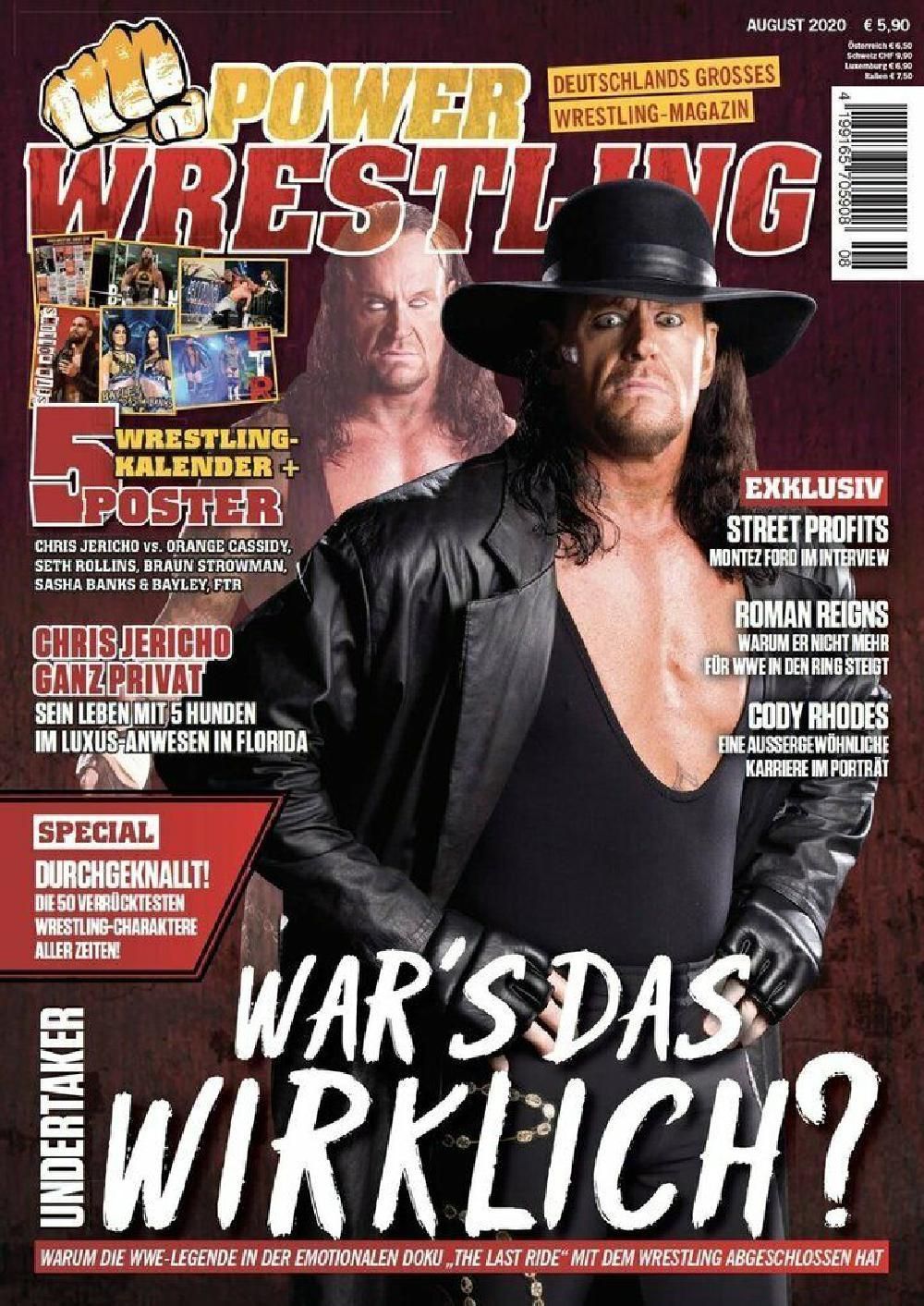 Power Wrestling Magazin Deutschland 2020-08 Undertaker Montez Ford Chris Jericho