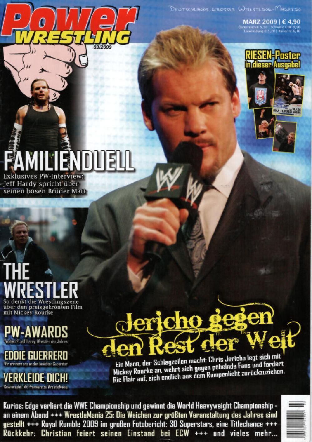 Power Wrestling Magazin Deutschland 2009-03 Chris Jericho Mickey Rourke Jeff Hardy