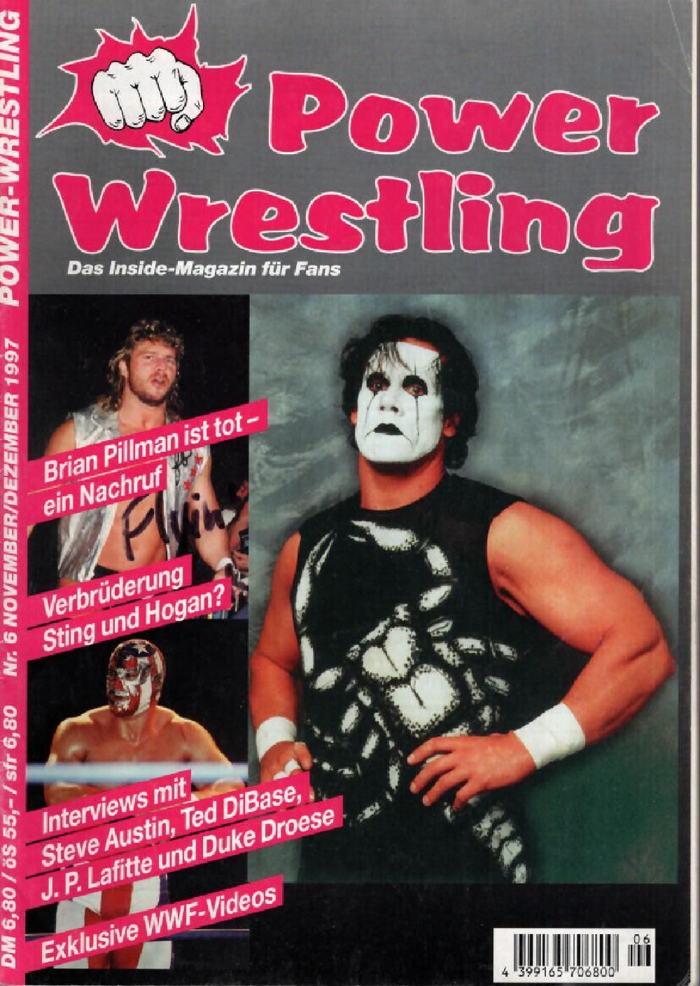 Power Wrestling Magazin Deutschland 1997-06 Brian Pillman Sting Hogan Steve Austin