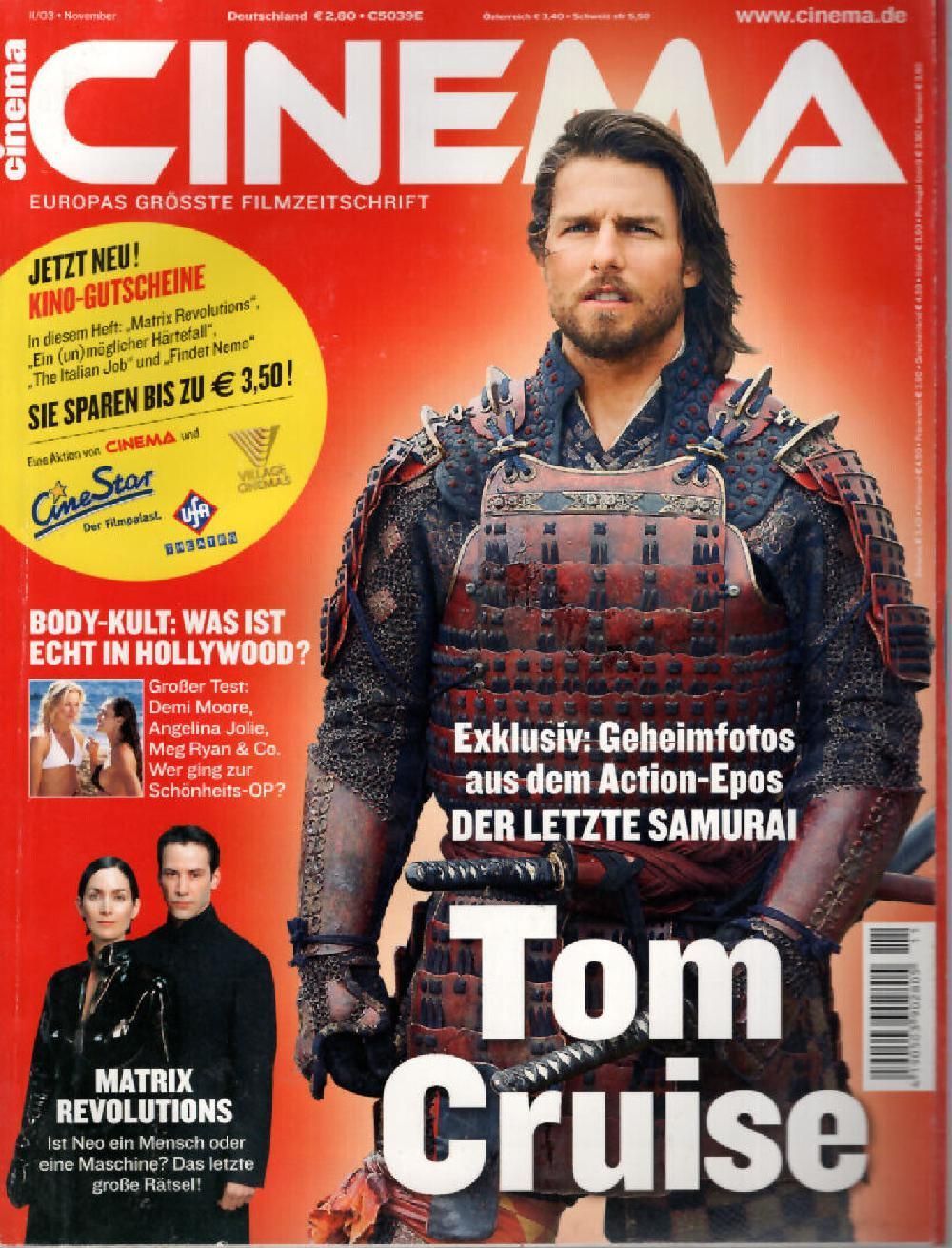 Cinema Magazin Deutschland 2003-11 Tom Cruise Matrix