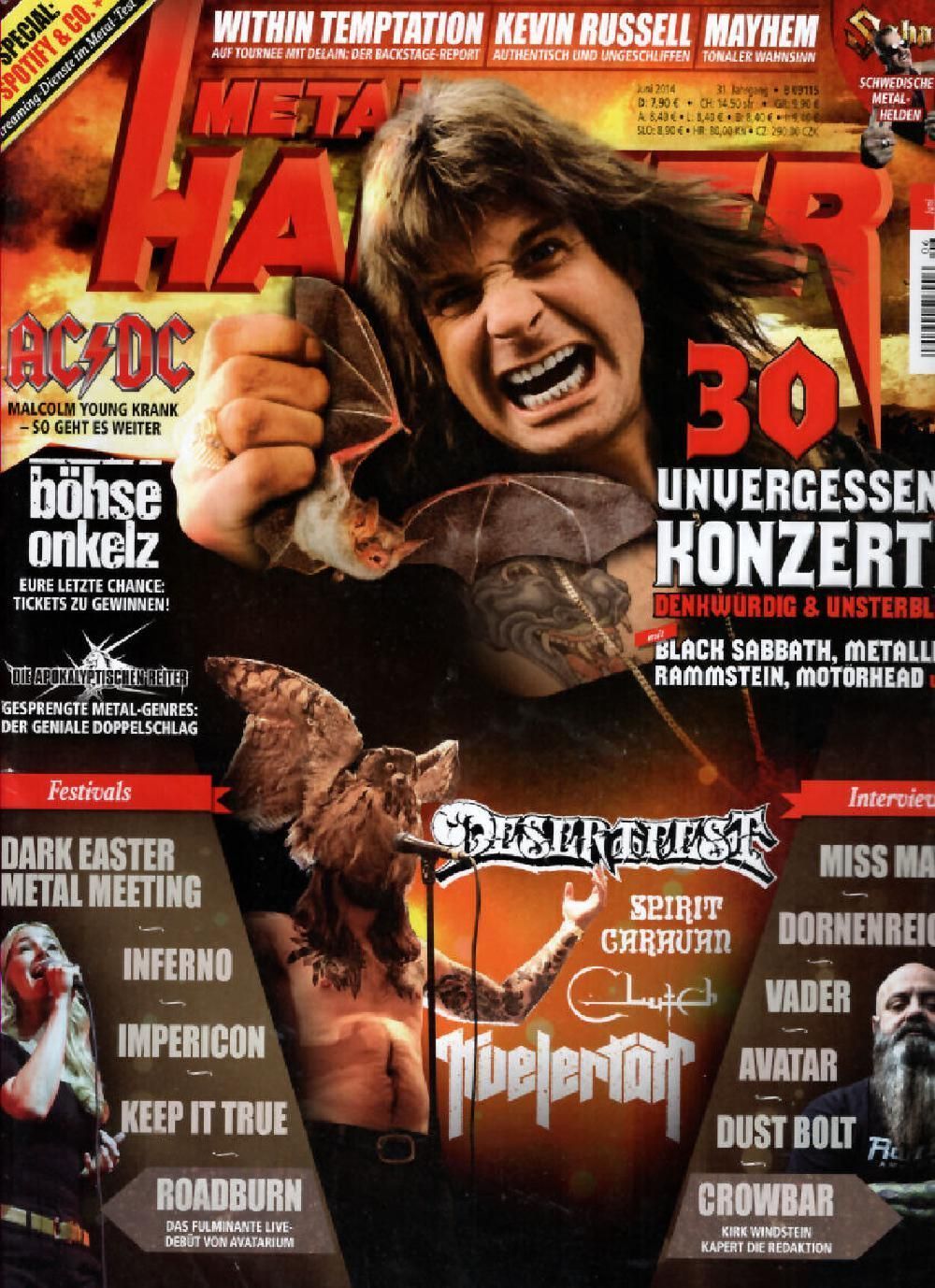 Metal Hammer Magazin Deutschland 2014-06 Ozzy Osbourne ACDC Dornenreich AC/DC