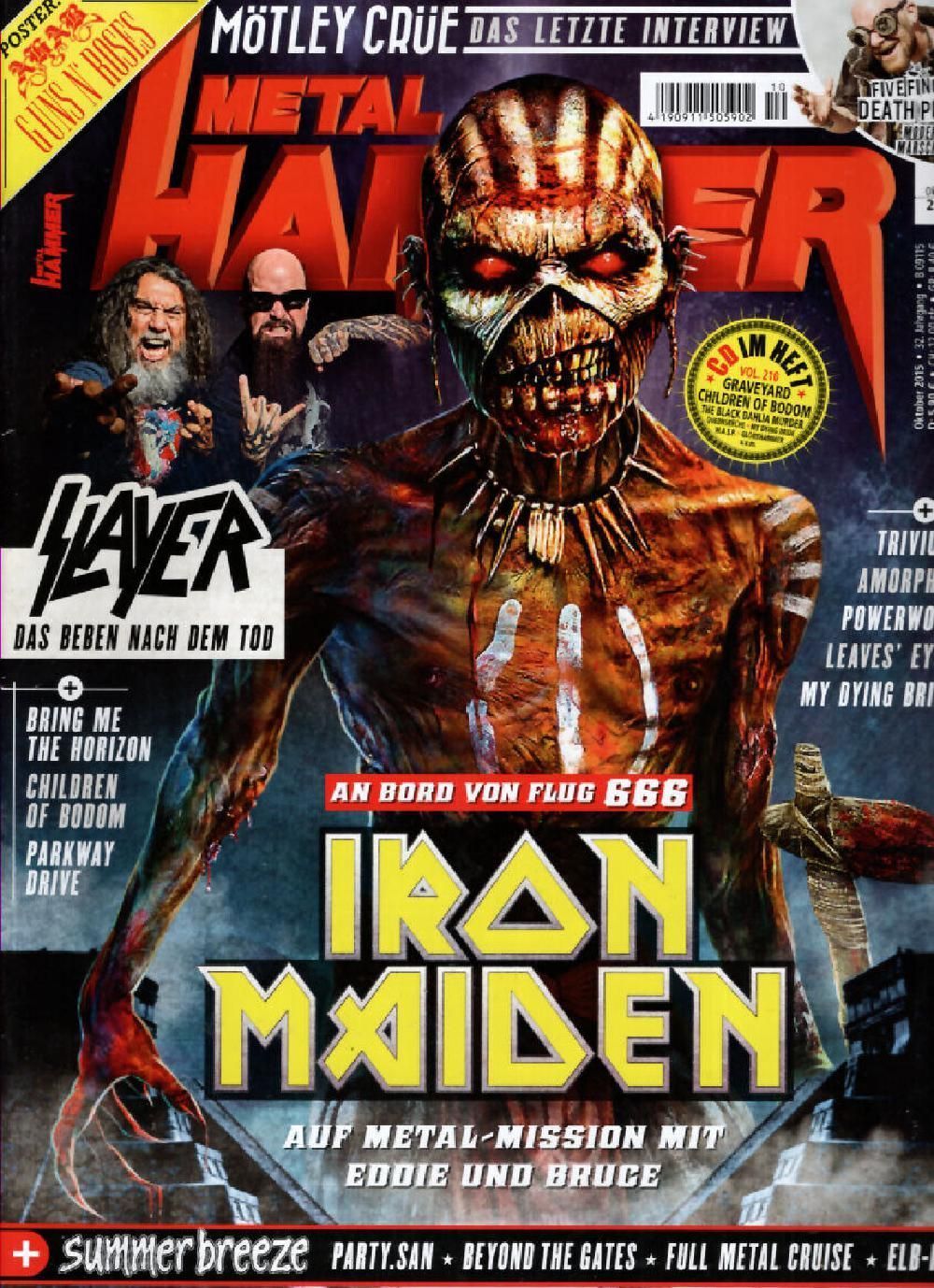 Metal Hammer Magazin Deutschland 2015-10 Iron Maiden Slayer Mötley Crüe