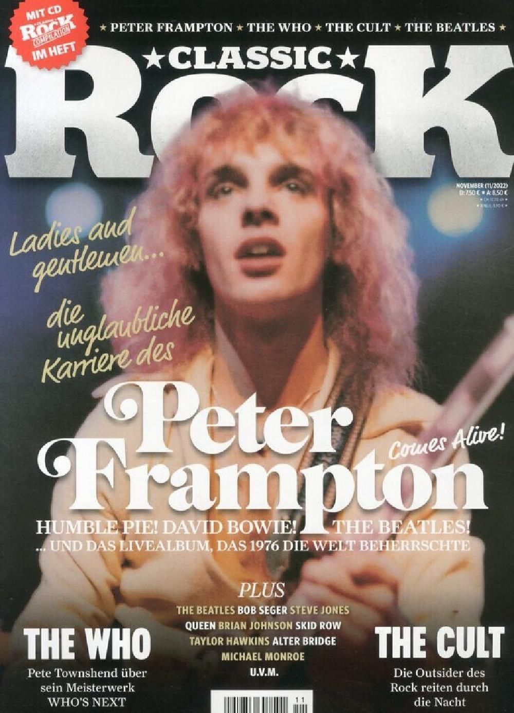 Classic Rock Magazin Deutschland 2022-11 Peter Frampton The Who The Cult Steve Jones #114