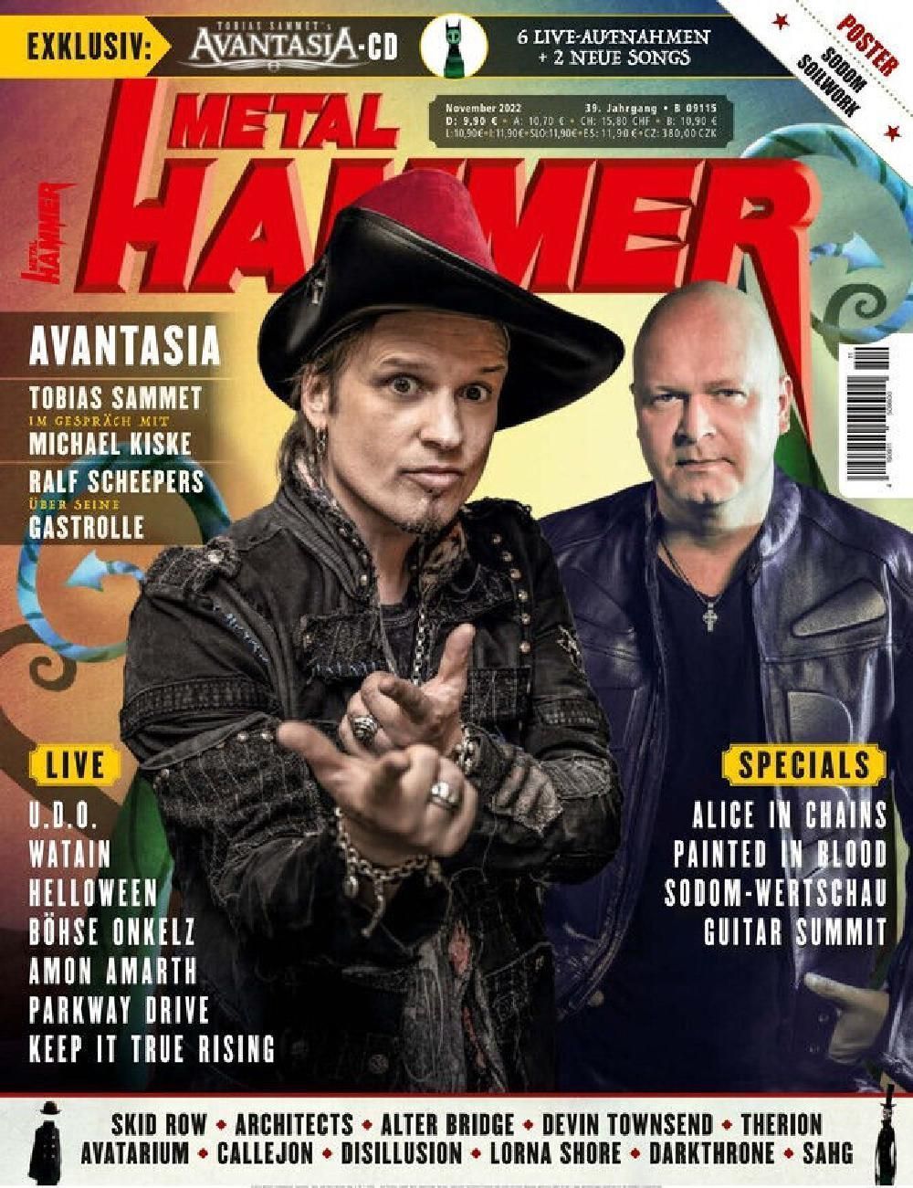 Metal Hammer Magazin Deutschland 2022-11 Avantasia Alice In Chains Watain