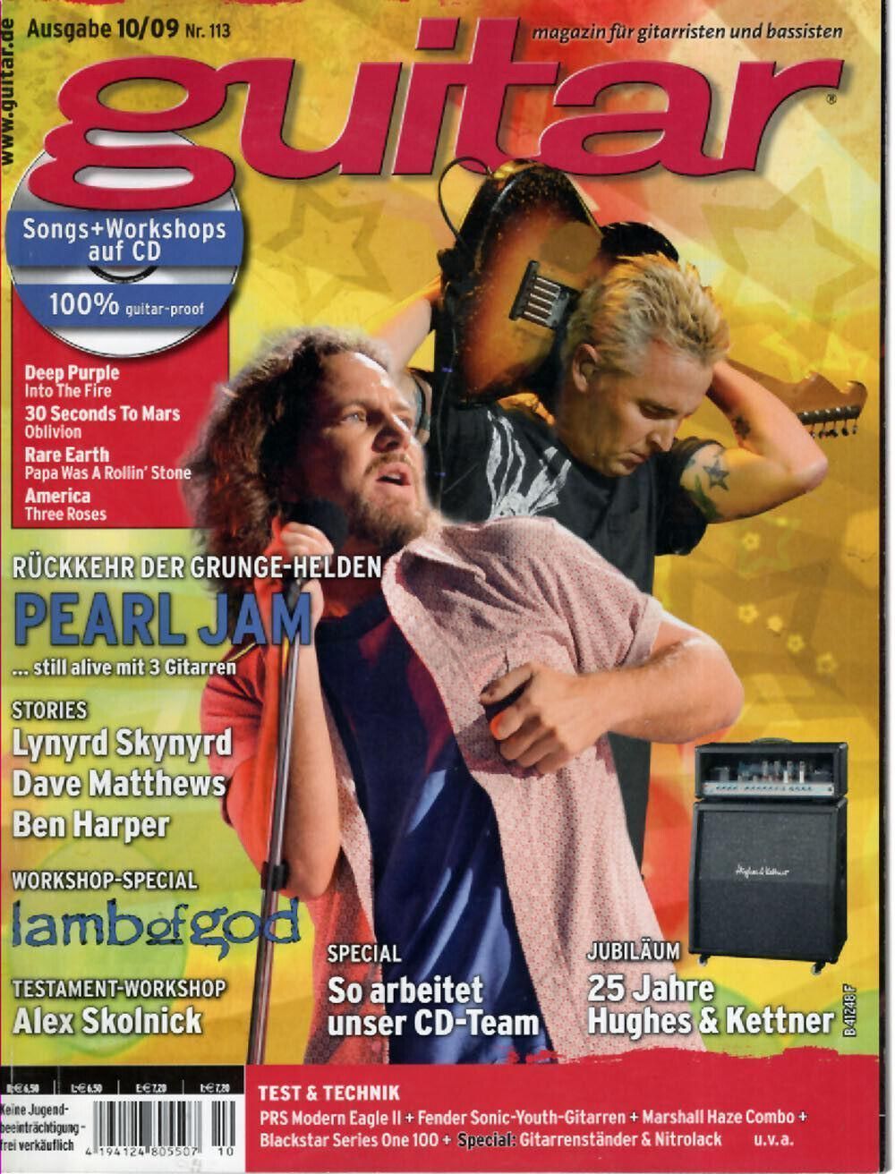 Guitar Magazin Deutschland 2009-10 Pearl Jam Lynyrd Skynyrd Dave Matthews