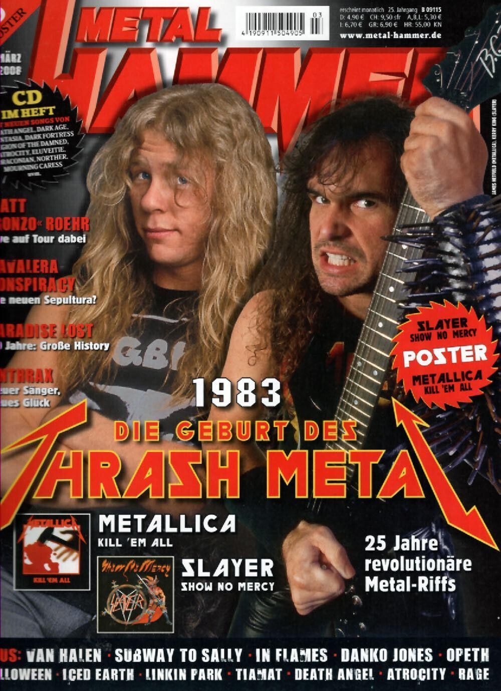 Metal Hammer Magazin Deutschland 2008-03 Metallica Slayer In Flames Paradise Lost
