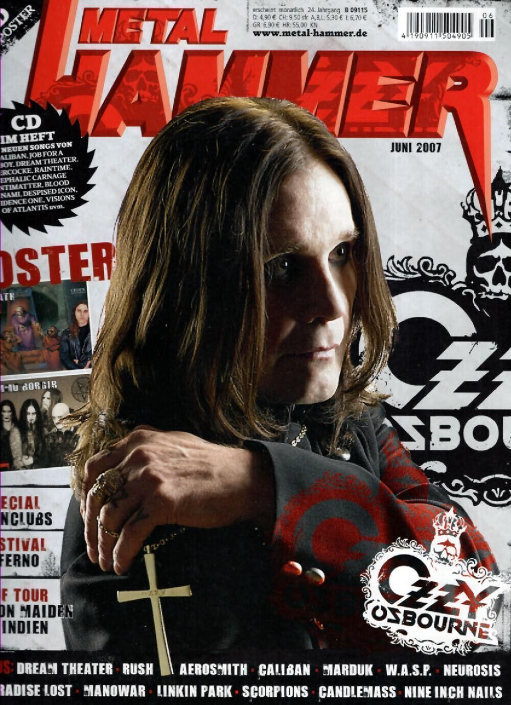 Metal Hammer Magazin Deutschland 2007-06 Ozzy Osbourne Iron Maiden Paradise Lost