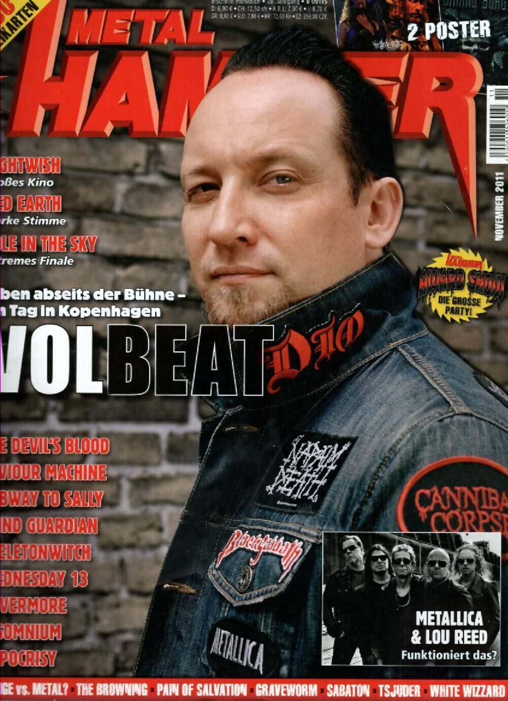 Metal Hammer Magazin Deutschland 2011-11 Volbeat Nightwish Lou Reed Iced Earth Michael Poulsen