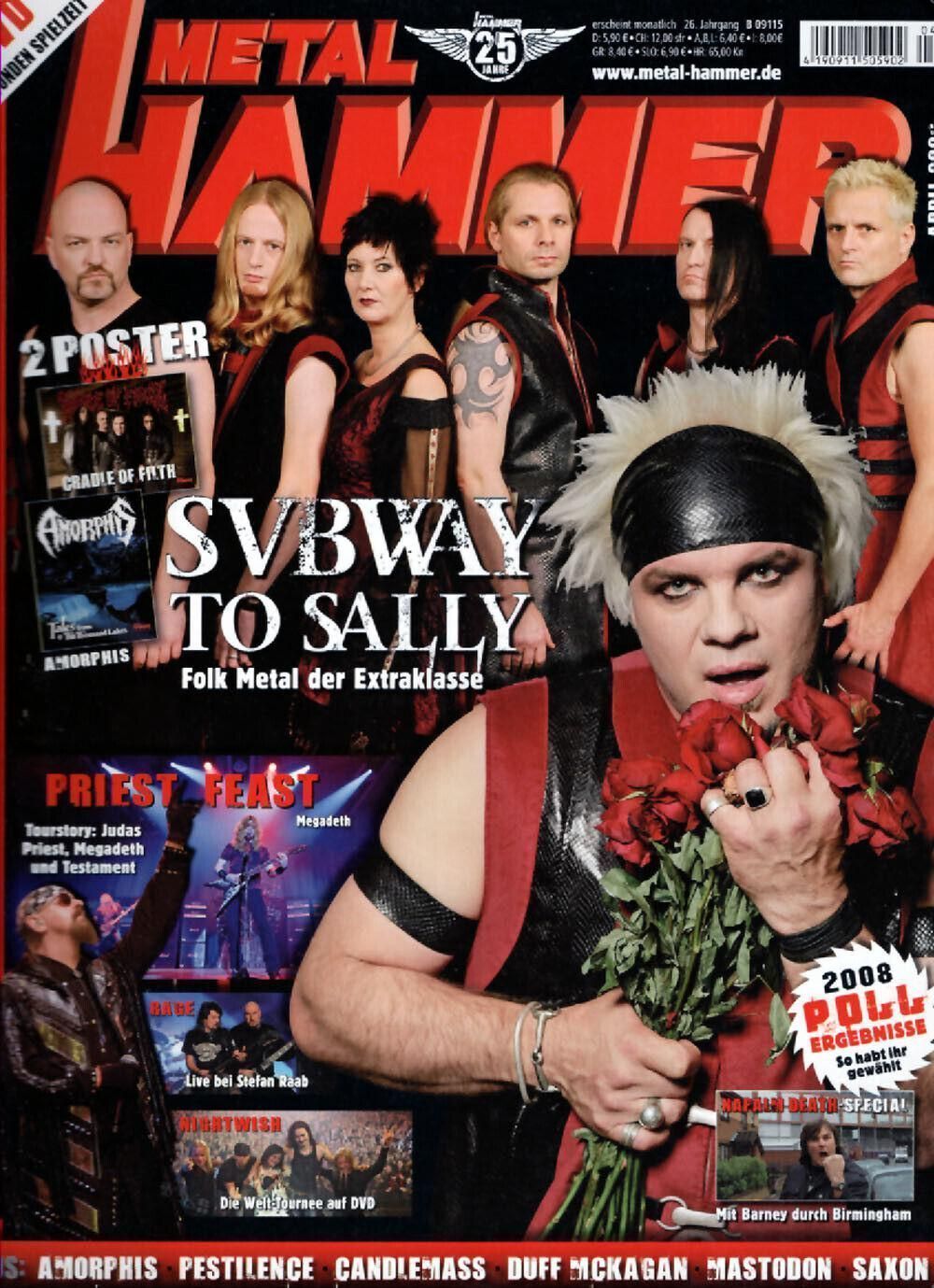 Metal Hammer Magazin Deutschland 2009-04 Subway To Sally Judas Priest Napalm Death